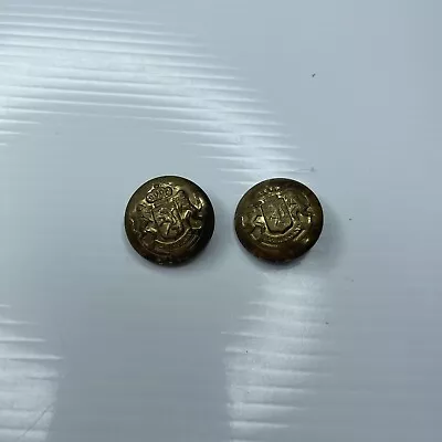 F Lot Vtg Military Buttons Brass Gold Lions Crest Crown • $2.75