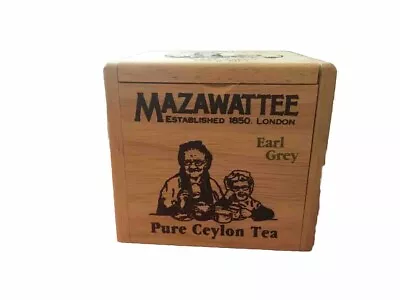 Decorative Collectible Wooden Box Mazawattee Earl Gray Tea 3.5 X 3.5 Empty • $3.99