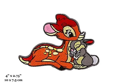 Bambi And Thumper Cartoon Movie Rabbit Deer Embroidered Iron On Patch • $4.99