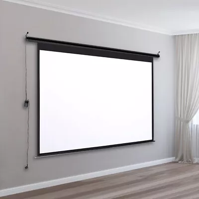 60-120  4:3 Projector Screen Pull Down/Electric Motorised Home Cinema Projection • £38.99