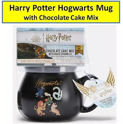 Harry Potter Hogwarts Black Drinking Mug With Chocolate Cake Mix Sprinkles/Mug • $19.20