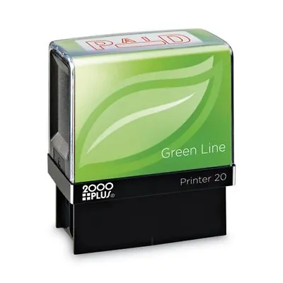 $15.21 • Buy 2000 Plus Green Line Message Stamp, Paid, 1 1/2 X 9/16, Red (COS098370)