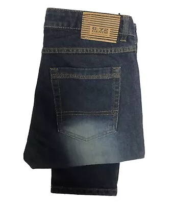 £5.99 • Buy Boys Kids Jeans Denim Straight Leg Slim Fit Trousers Five Pocket Dark Blue Pants