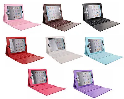 Faux Leather Bluetooth Wireless Keyboard Case Cover For IPad 2 3 4 • £9.99