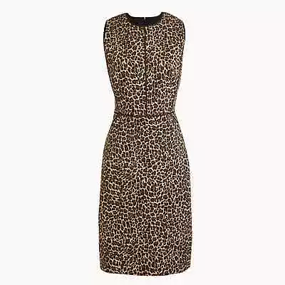 J.CREW NWT $168 Lined Sleeveless Sheath Dress Leopard Bi-Stretch Cotton Size 0 • $44.99