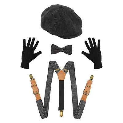 Mens Peaky Gangster Shelby 1920's Accessory Set Tv Film Fancy Dress Costume • £14.99