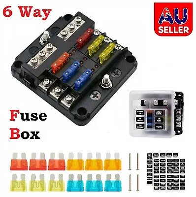 6 Way Blade Fuse Box Block Holder LED 12V 24V Car Boat Van Auto Panel Circuit • $29.99