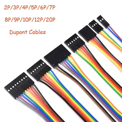 2-20 Way Dupont Cables F-F 2.54mm Ribbon Connector Wire Cable Flat Arduino 20cm • $93.71