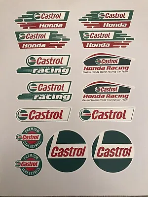 Castrol Honda Racing 14 Stickers Laminated • £9
