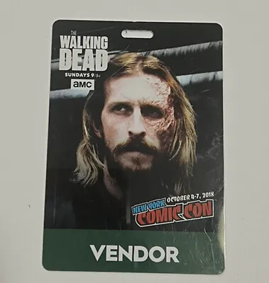 NYC New York COMIC CON 2018 Walking Dead Vendor Credentials Passes Lanyard Pass • $29.95