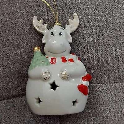$12.89 • Buy Lenox Pierced Moose Lit Christmas Ornament 3.75”batteries & Box Included
