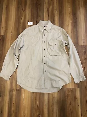 Wrangler Shirt Mens Beige Shooting Hunting Long Sleeve Rugged Wear See Pictures • $19.88