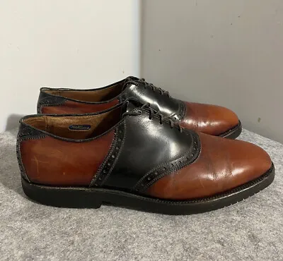 Allen Edmonds ‘Polo’ Burgundy & Black Saddle Oxfords Dress Shoes Size 11 D • $28