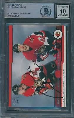 2001/02 Pacific #417 Marian Hossa Beckett Authentic Signed Auto 10 *1739 • $39