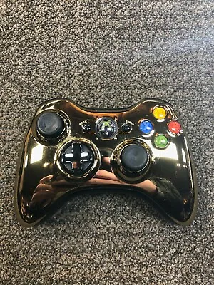 $24.99 • Buy Official Microsoft Xbox 360 Gold Chrome Controller Tested- No Battery Pack 