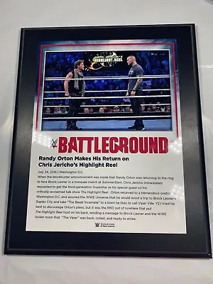 $49.99 • Buy WWE Randy Orton Battleground 2016 Commemorative Plaque 10 X 13 Chris Jericho WWF