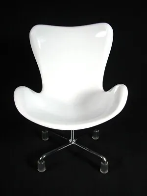 Miniature Sampler Egg Swan Chair Retro Design Modern Home Decor White • $18.95