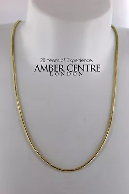 Italian Made 9ct Solid Gold Classic Real Snake Chain 16  1.2mm-GCH005 RRP £395!! • £195