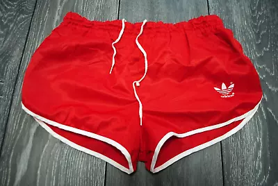 Adidas Made In West Germany Shorts Running Vintage Retro Polyamid Red Size Xs • $84.91