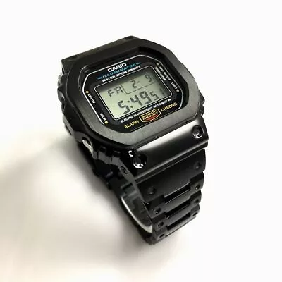 Casio G-Shock DW5600 Mod Black PVD Steel Bezel Bracelet 5600 Full Custom Metal • $129