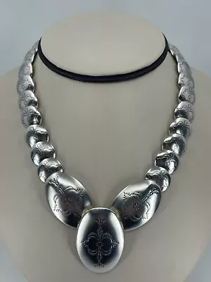 Vintage Sterling Silver 925 Handmade Native American Necklace 18”  • 50.5g • $187.49