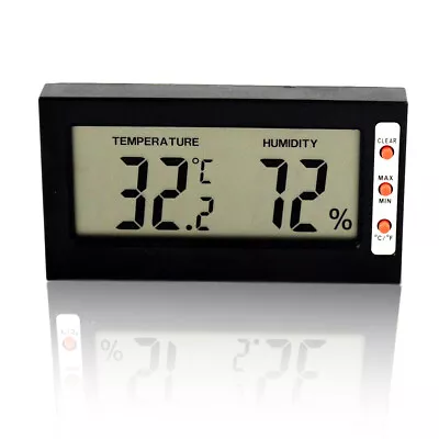 Indoor Mini Digital LCD Thermometer Hygrometer RH Max Min 0~50℃ 10%~99%RH • £10.43