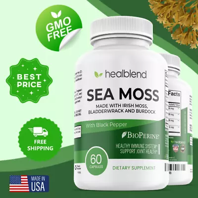 Organic Sea Moss Capsule Support Thyroid Healthy Joint Immune System Skin & Hair • $19.90