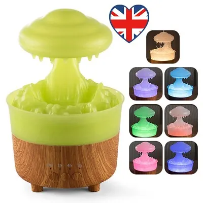 Mushroom Rain Air Humidifier Raining Sound LED RGB Light Night Light Diffuser UK • £20.99