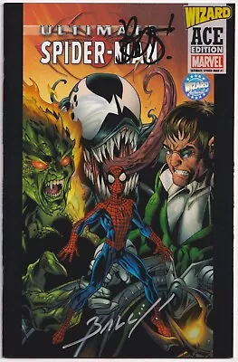 Ultimate Spider-man #1 Wizard Ace Signed Bendis & Bagley Coa Venom Marvel Movie • £39.95