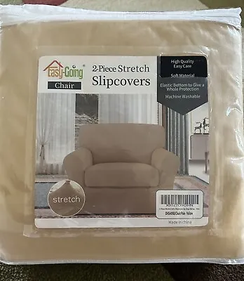 Easy-going 2 Pieces Microfiber Stretch Chair Slipcover Pale Yellow Color • $25