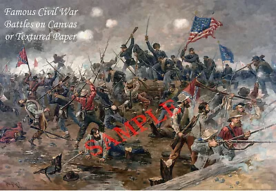 Civil War Battle Prints Select - On Canvas Textured Paper • $7.95