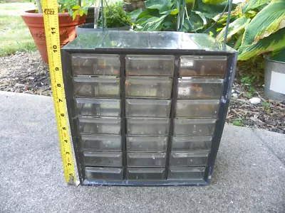 Vintage 21 Drawer Akro Mils Storage Cabinet Organizer Crafts Small Parts CLEAN • $39.99