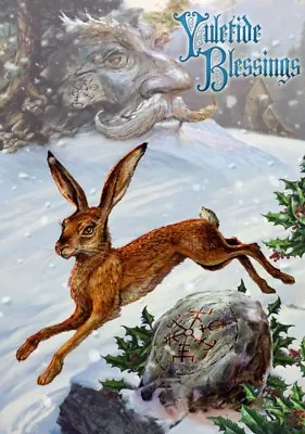 Briar Midwinter Rune Hare Yule Greetings Pagan Wicca Alt Christmas Card BY23 • £2.90