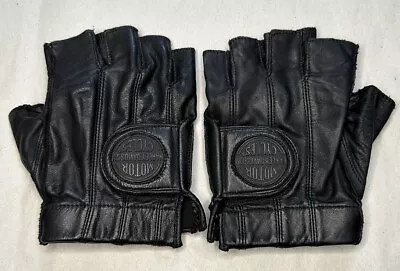 Harley-Davidson Fingerless Padded Black Leather Gloves W/Shield Logo • $30