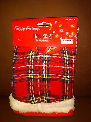 Plaid And White Mini Christmas Tree Skirt 18  • $9