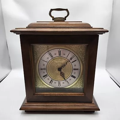 Vintage Seiko Westminster  Dual Chime Gold Mantle Clock Wood Oak WORKING • $49.99