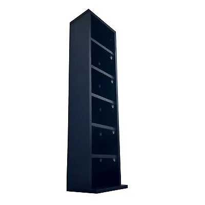 NEW! 6 Tier Black Wooden CD DVD Game Book Shelf Storage Tower Rack- Fits 102 CDs • £29.99