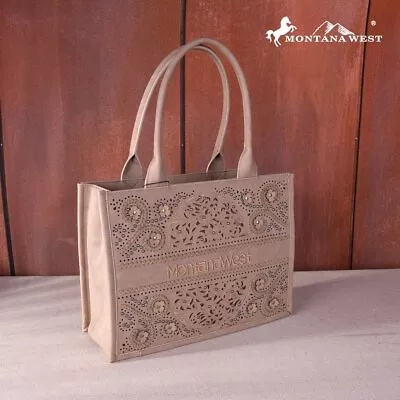 MW1266G-8119 Montana West Stunned Embossed Floral Concealed Carry Tote/Handbag • $60.99