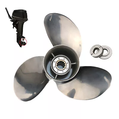 Outboard Propeller 11 5/8x11 For Mercury 25-75HP 13 Spline Stainless Steel Prop • $149