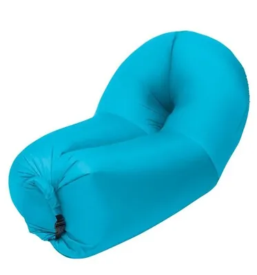 CRIVIT PORTABLE 'AIR LOUNGER' BLUE * No Pump Required * Beach Camping Festival • £12.98