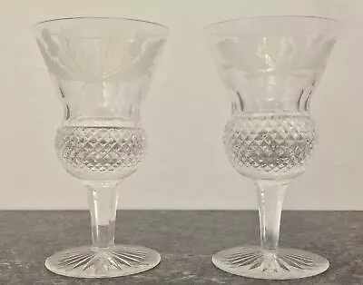 £60 • Buy Pair Of EDINBURGH THISTLE CRYSTAL Cut GLASS 60ml 11cm GLASSES