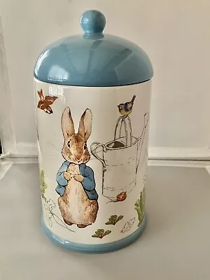 Beatrix Potter Peter Rabbit Cookie Jar Snack Storage Canister W/Lid ~ Excellent • $24