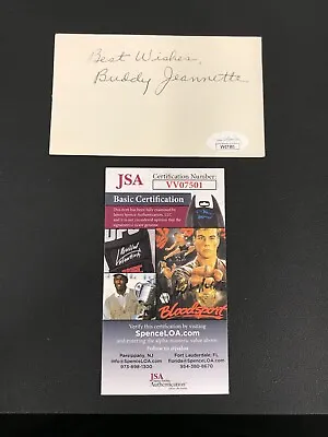 Buddy Jeannette SIGNED INDEX CARD NBL BAA NBA HOF Debut 1939 JSA Cert AUTOGRAPH • $30