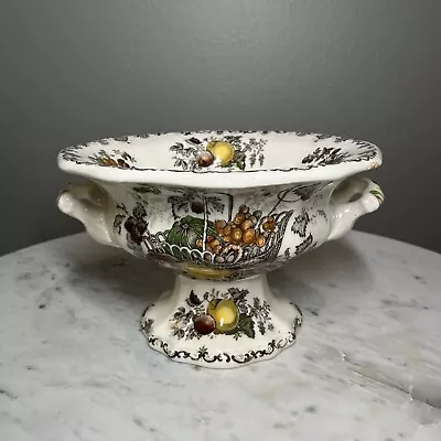 Vintage Masons Ironstone China Transferware Fruit Basket England Pedestal Bowl • $65