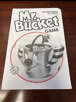 Mr Bucket Game Instructions Only 1991 Milton Bradley • $6