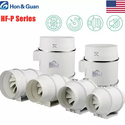 Hon&Guan 4/5/6 Inch Inline Duct Fan Ventilation Quiet HVAC Exhaust Blower • $24.69