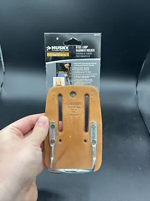 HUSKY Top Grain Leather CLC Hammer Holder Steel Loop Tool Belt Accessory READ • $15