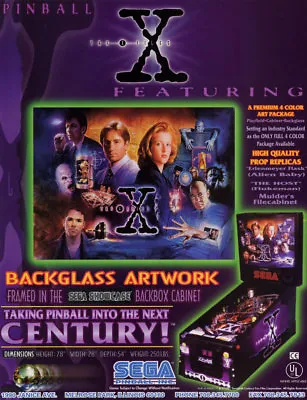 The X FILES Pinball FLYER 1997 Original Skully Mulder David Duchovny Aliens • $20.40