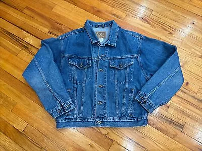 Canyon River Blues Jean Jacket Mens Denim Coat Button Up Trucker  Fall Medium • $24.99