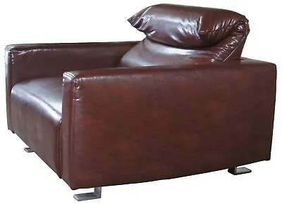 Vintage Modern Italian Leather Extendable Motorized Club Arm Lounge Chair  • $1360